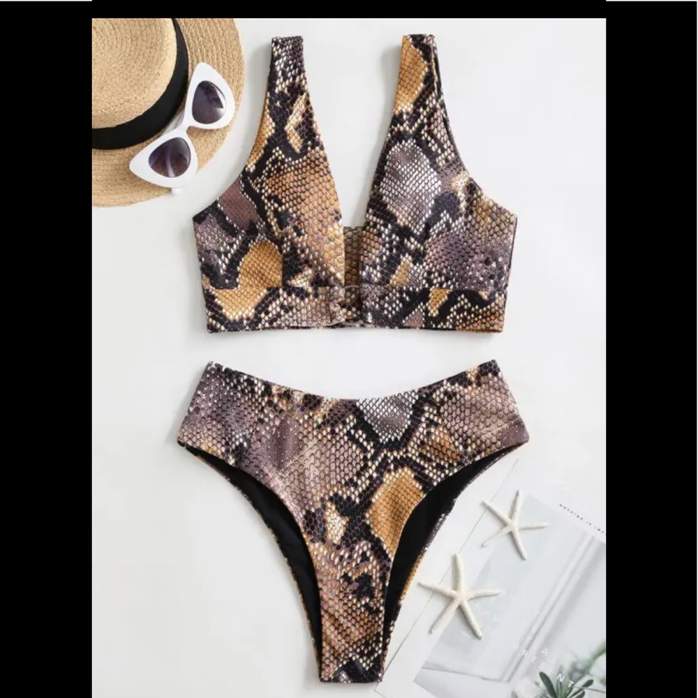 Zaful size medium animal print high waist bikini